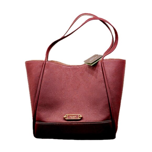Kate Spade Gramercy Medium Tote Bag Cordovan Pebbled Leather Dual Strap NWT - Picture 14 of 16